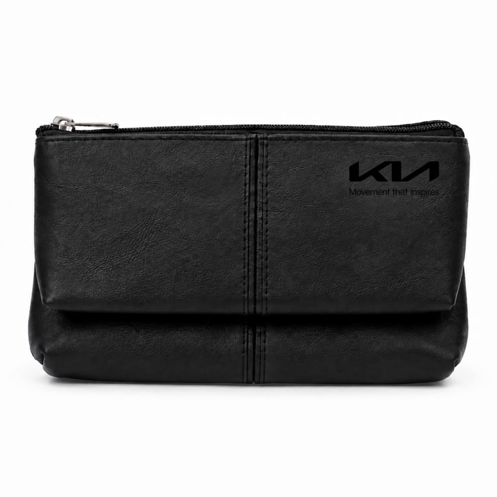 KIA LEATHER DOUBLE COSMETIC BAG